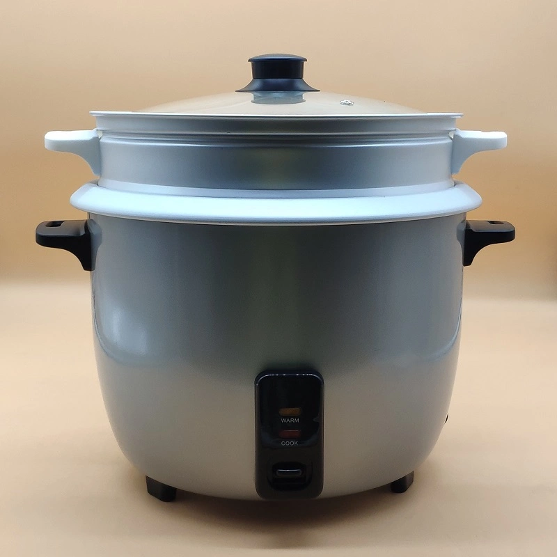 2.2L Traditional Drum Round Shape Electrical Household Rice Cooker with Glass Lid Easy to View Cooking Process